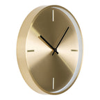 Horloge murale en métal doré brossé avec aiguilles noires – Ø30 cm