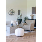 Lampe à poser effet pierre beige dôme champignon en papier mâché – H49 cm