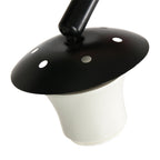 Lampadaire arqué noir abat-jour bambou tressé – H210-240 cm