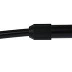 Lampadaire arqué noir abat-jour bambou tressé – H210-240 cm