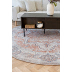 Tapis rond persan orange et bleu Ø200 cm