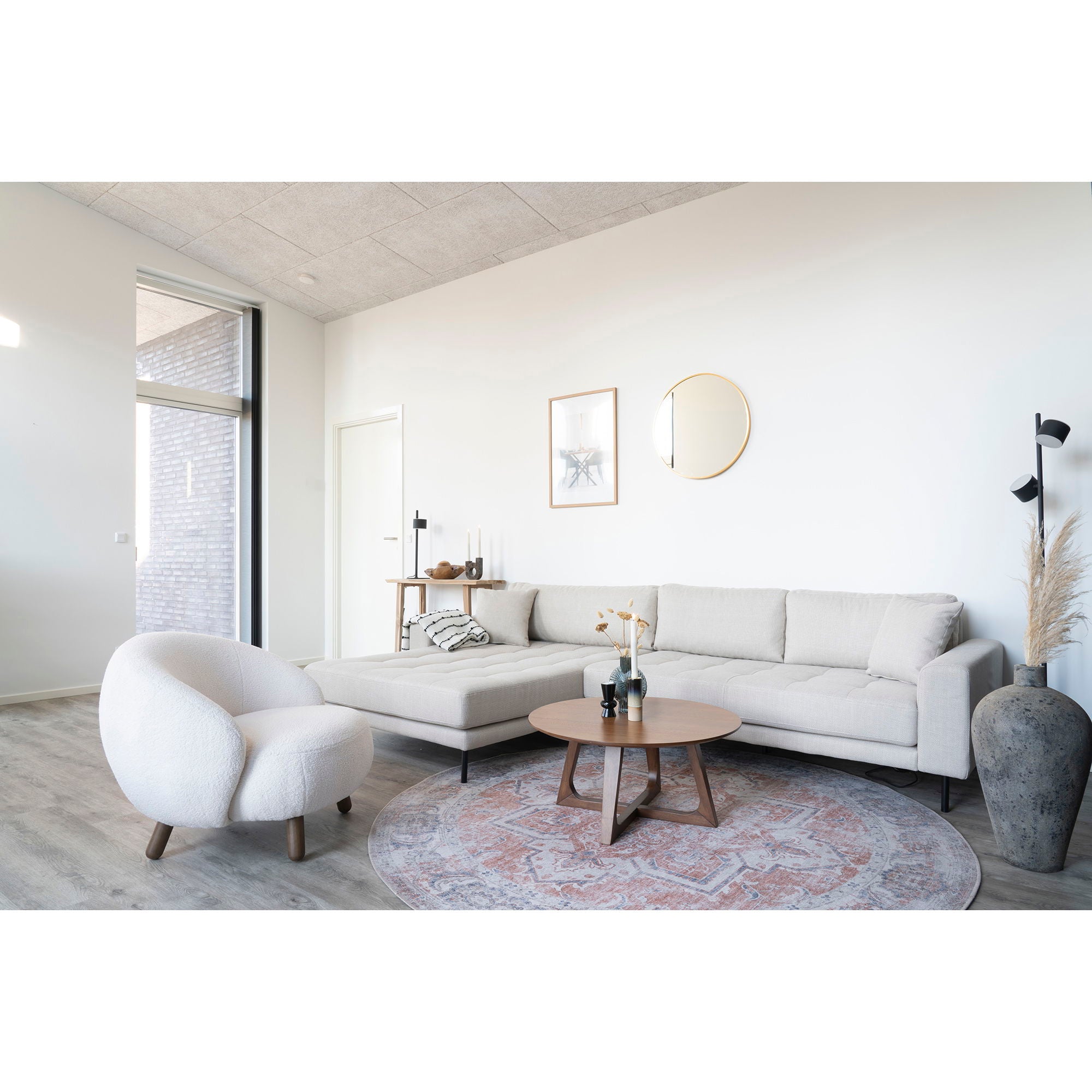 Tapis rond persan orange et bleu Ø200 cm