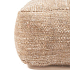Pouf de sol carré en coton tissé beige sable coutures visibles – 60x60 cm