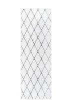 Tapis à motifs losanges blanc et gris en polyester doux