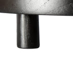 Plateau à gâteau rond en bois de teck naturel et noir – Ø17 cm