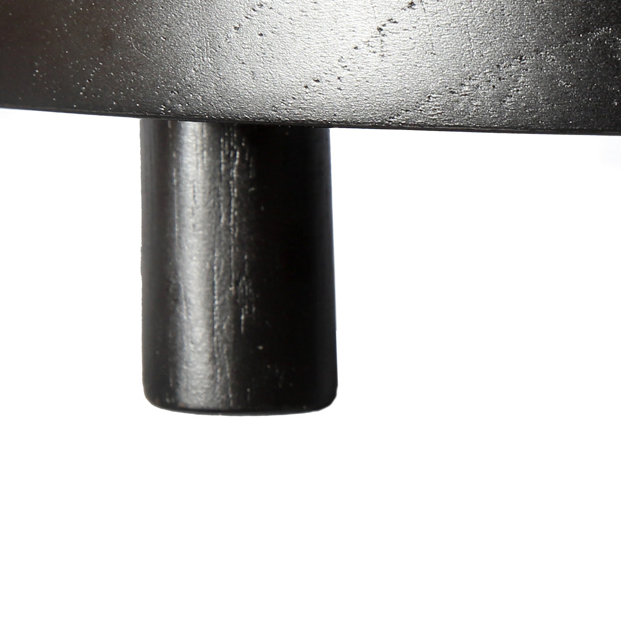 Plateau à gâteau rond en bois de teck naturel et noir – Ø17 cm