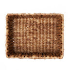Panier de rangement rectangulaire en feuilles de bananier tressées naturel