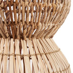 Lampe à poser en fibres naturelles tressées forme sculpturale – H80 cm