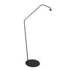Lampadaire en métal noir à bras déporté avec abat-jour cannage – H173 cm