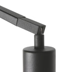 Lampadaire en métal noir bras coudé et abat-jour blanc – H173 cm
