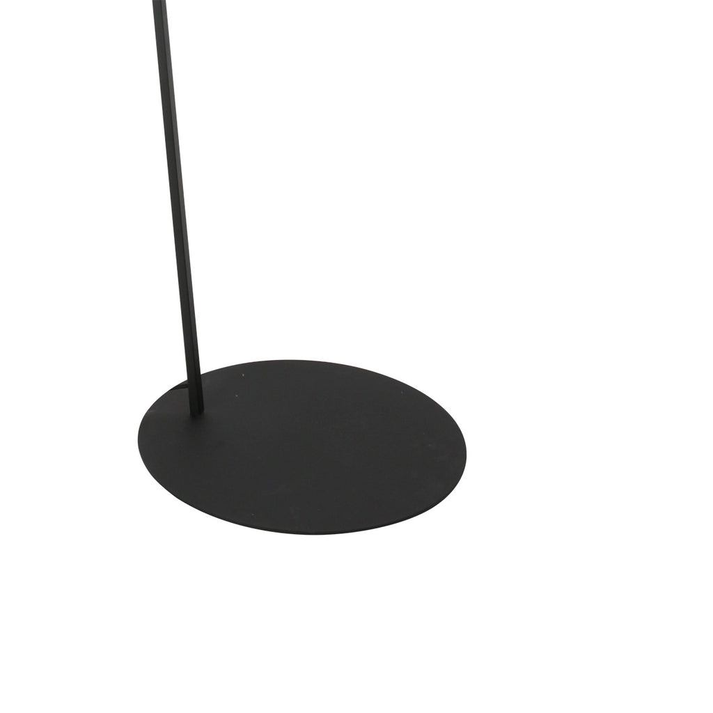 Lampadaire en métal noir bras coudé et abat-jour blanc – H173 cm