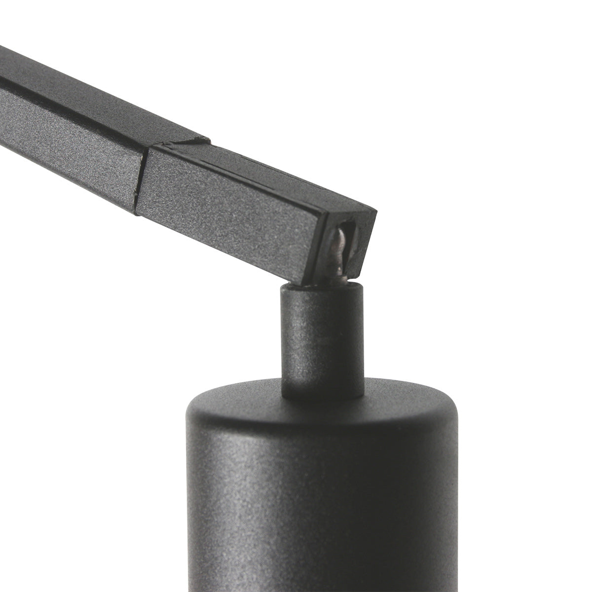 Lampadaire en métal noir bras déporté abat-jour écru – H173 cm
