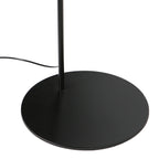 Lampadaire arc métal noir abat-jour lin blanc cylindrique – H210 cm