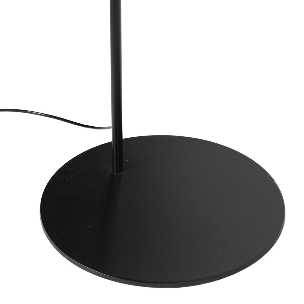 Lampadaire arc métal noir abat-jour lin blanc cylindrique – H210 cm