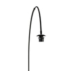 Lampadaire arc métal noir abat-jour lin blanc cylindrique – H210 cm