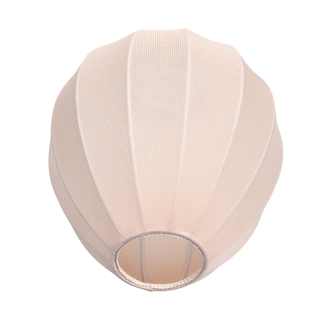 Suspension en lin crème forme goutte sur câble noir – Ø25 cm