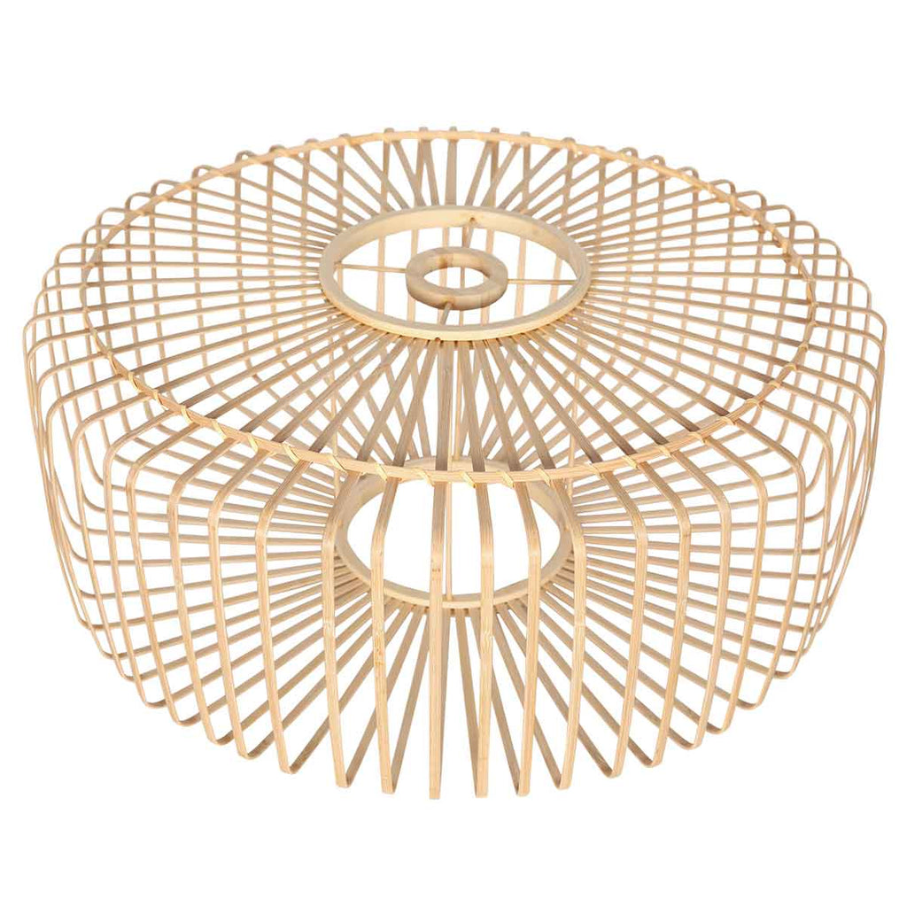 Lampadaire arc en métal crème abat-jour rotin tressé – H240 cm