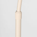 Lampadaire arc en métal crème abat-jour rotin tressé – H240 cm
