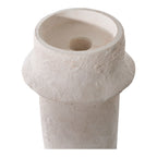 Bougeoirs cylindriques en céramique blanche texturée sculpturale – Set de 2
