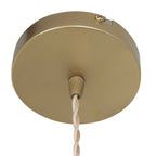 Suspension en verre taillé transparent et laiton doré forme goutte – Ø14 cm