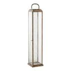 Lanterne en métal aspect laiton et verre strié à poser – H60 cm