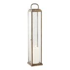Lanterne en métal aspect laiton et verre strié à poser – H60 cm