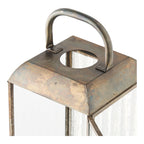 Lanterne en métal aspect laiton et verre strié à poser – H60 cm