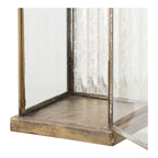 Lanterne en métal aspect laiton et verre strié à poser – H60 cm