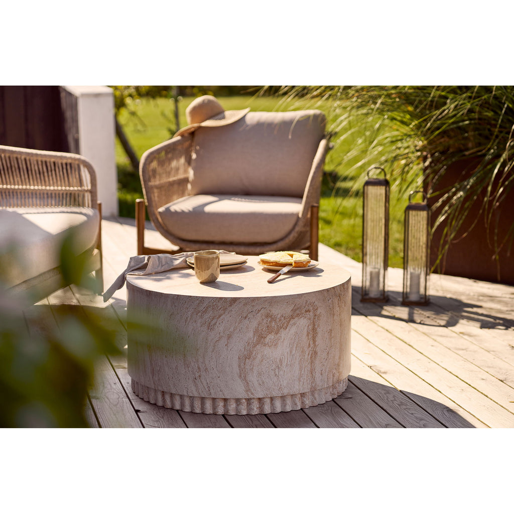 Lanterne en métal aspect laiton et verre strié à poser – H60 cm