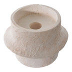 Bougeoirs cylindriques en céramique blanche texturée sculpturale – Set de 2
