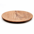 Assiette ronde en teck massif finition lisse veinée aspect artisanal – Ø30 cm