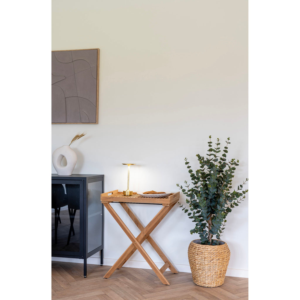 Cache-pot rond en jacinthe d’eau tressée beige miel – Ø34,5 cm