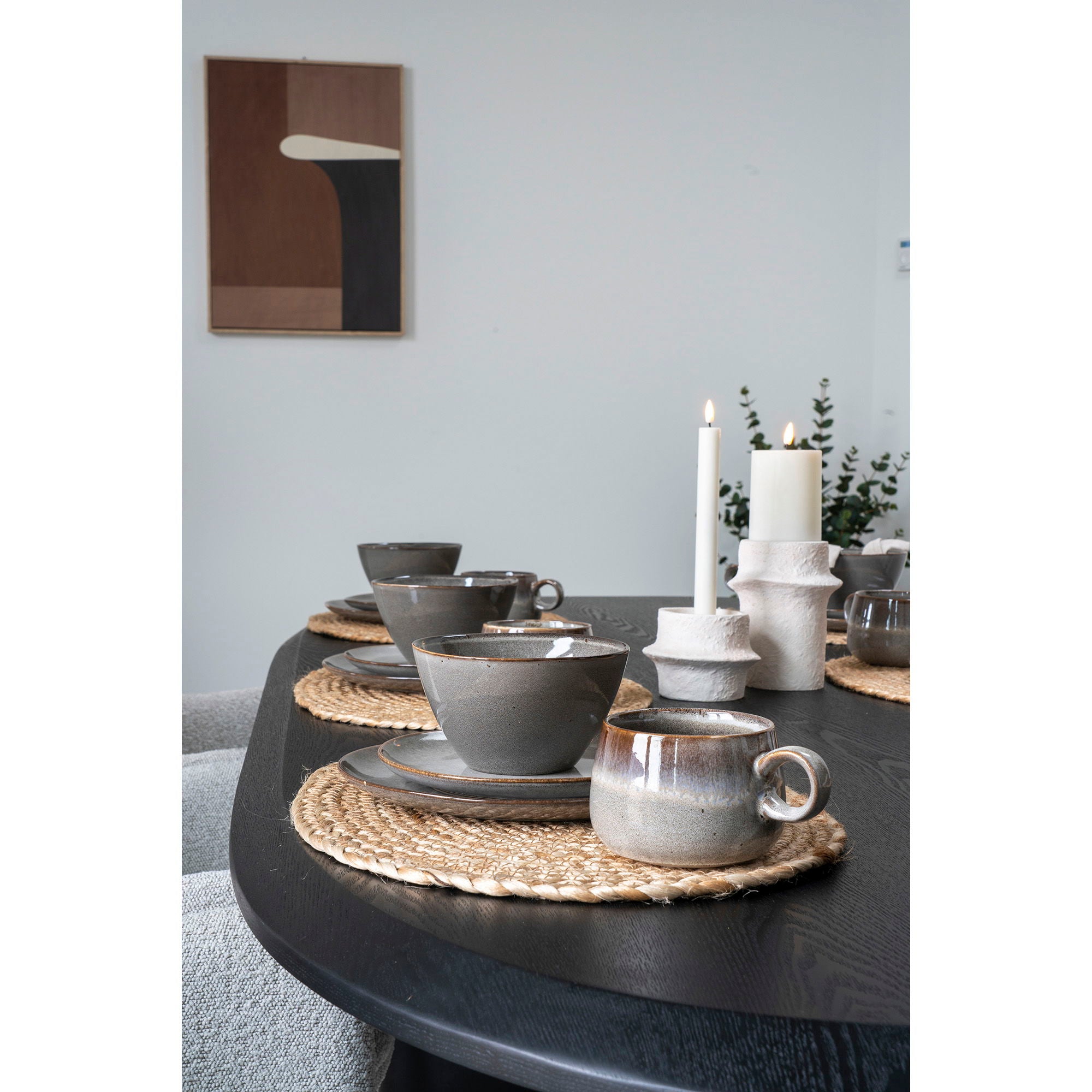 Bougeoirs cylindriques en céramique blanche texturée sculpturale – Set de 2