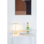 Coupe décorative ronde en céramique mate beige cannelée à bord ondulé