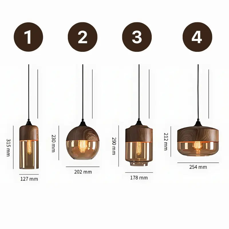 Lampe suspension bois