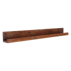 Étagère murale bois recyclé brun pour cadres - 75x8 cm
