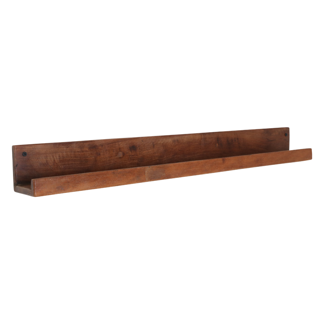 Étagère murale bois recyclé brun pour cadres - 75x8 cm