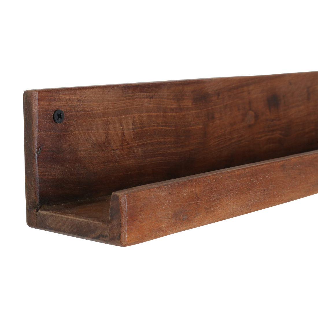 Étagère murale bois recyclé brun pour cadres - 75x8 cm