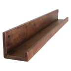 Étagère murale bois recyclé brun pour cadres - 75x8 cm