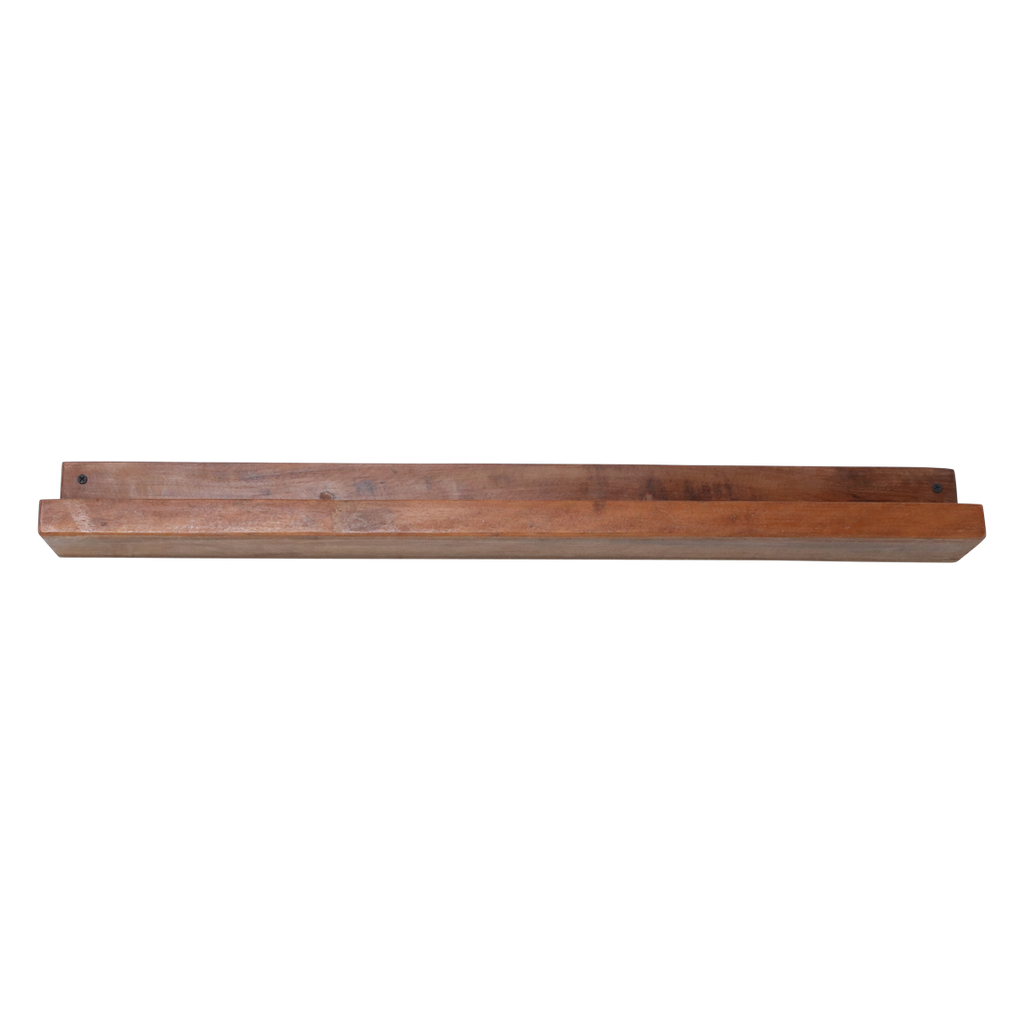 Étagère murale bois recyclé brun pour cadres - 75x8 cm