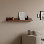 Étagère murale bois recyclé brun pour cadres - 75x8 cm