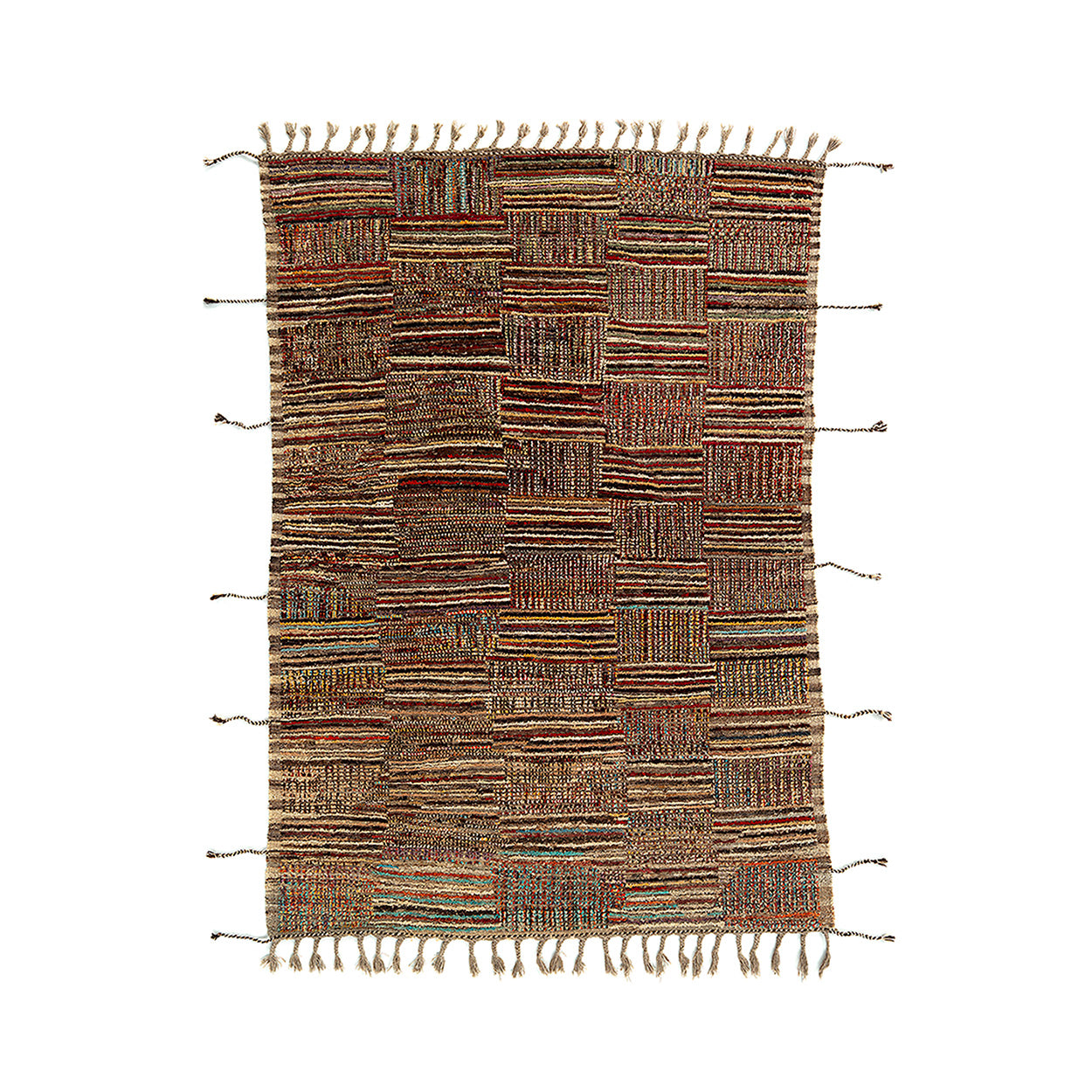 Tapis afghan multicolore en laine 290x209 cm