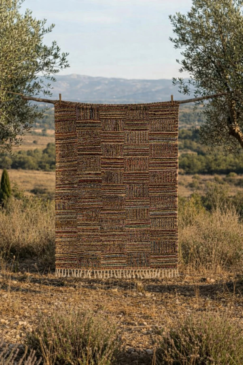 Tapis afghan multicolore en laine 290x209 cm