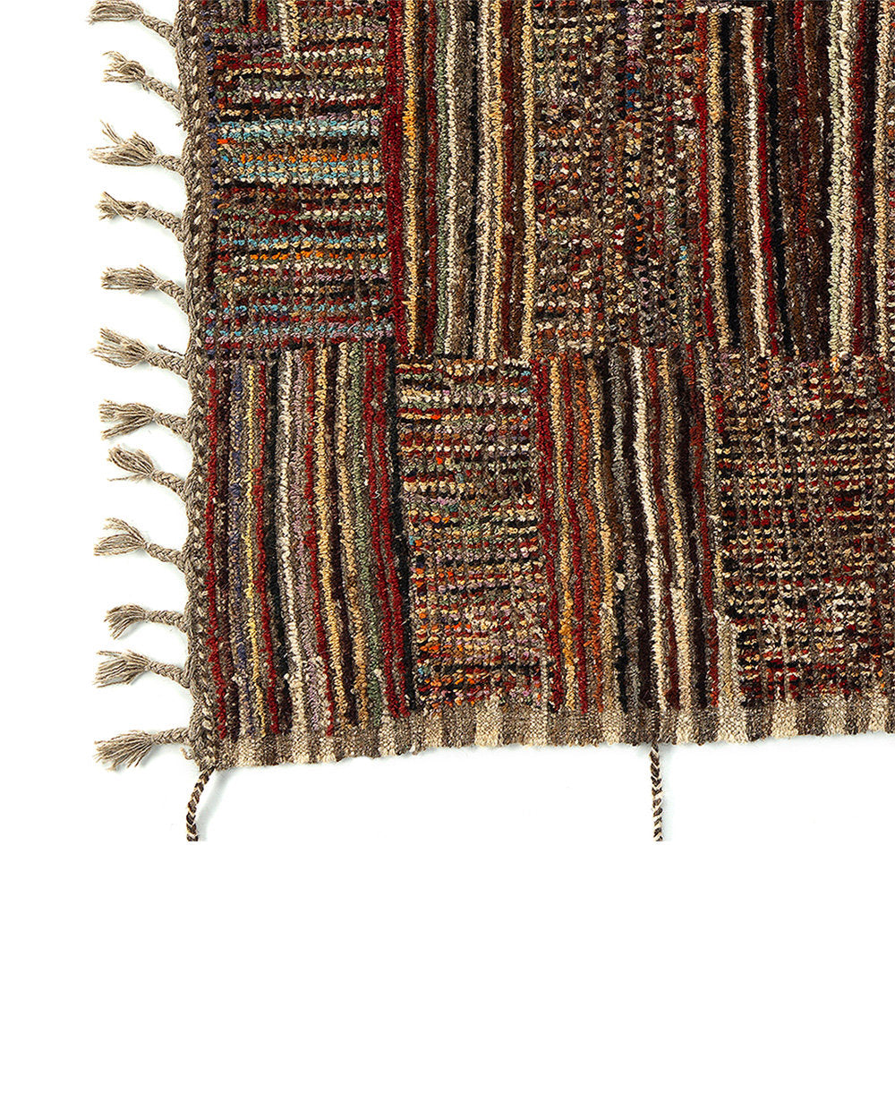 Tapis afghan multicolore en laine 290x209 cm