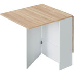 Table pliante bois clair et blanc forme rectangulaire – 140x77 cm