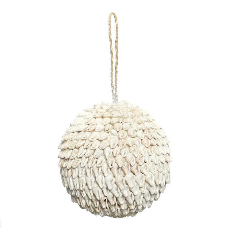 Boule décorative en coquillages blancs – Ø12 cm
