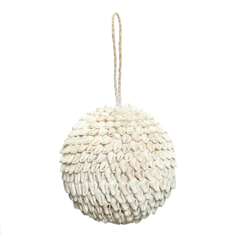 Boule décorative en coquillages blancs – Ø12 cm
