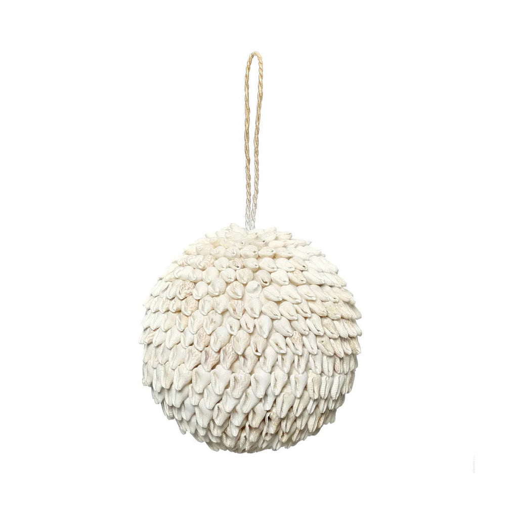 Boule déco en coquillages blancs – Ø9 cm