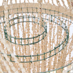 Suspension en coquillages beige en cascade pour salon – H85 cm