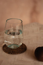 Verre en verre recyclé transparent – Finition bleu clair – H11 cm